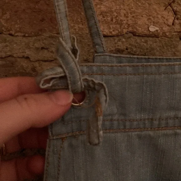 Light blue denim overall shorts - Picture 6 of 8